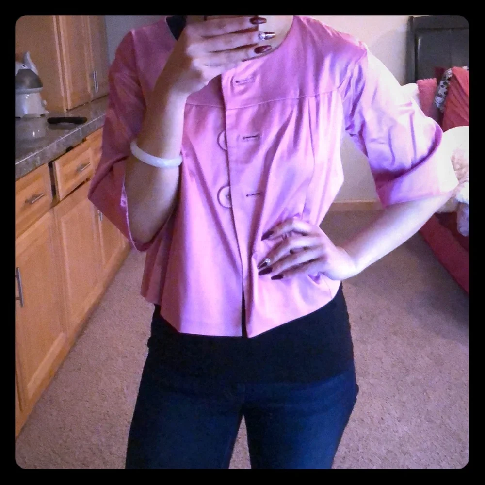 Pink satin jacket - Picture 1 of 4